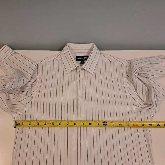 Express 1MX Extra Small Extra Slim Stretch Cotton Button Down Long Sleeve Shirt - Picture 9 of 13